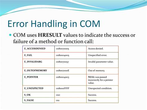 hresult values|hresult out of memory.